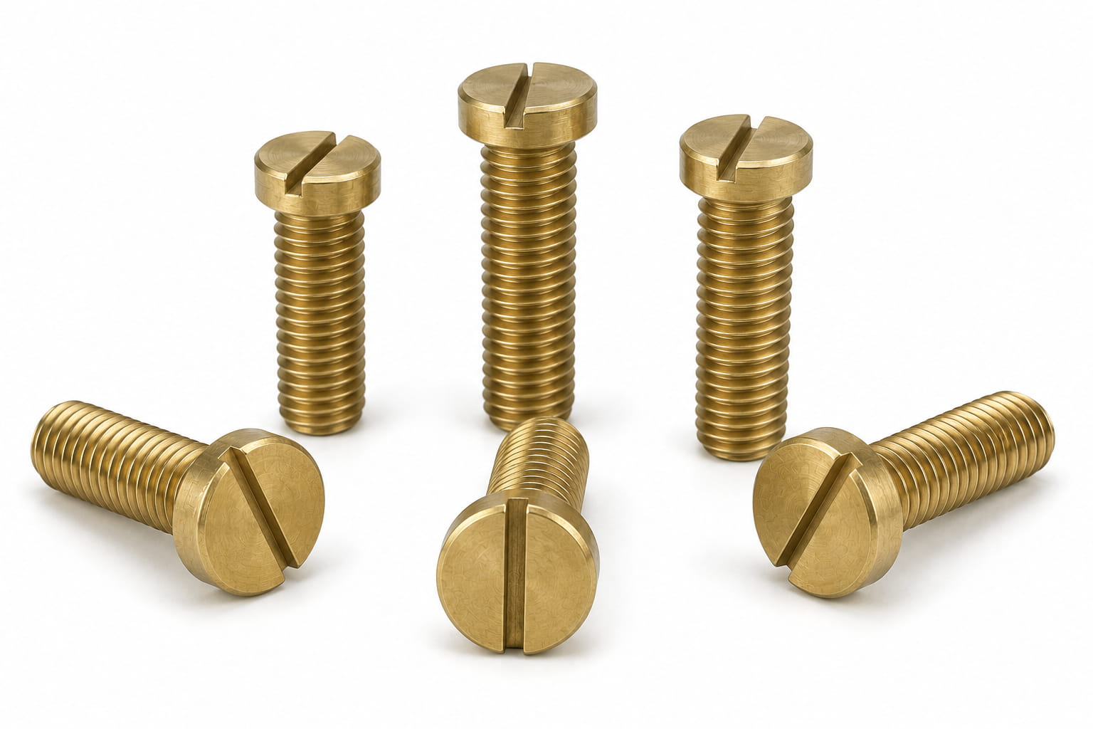 Slotted brass screws